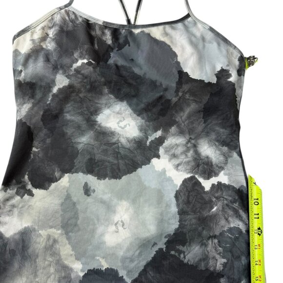 Lululemon Power Y Gray Abstract Tank Top.  Yoga, Built in Bra.  Size women's 10 - Picture 5 of 10